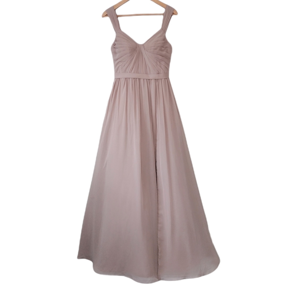 NWT Azazie Evie Taupe Bridesmaid Maxi Dress